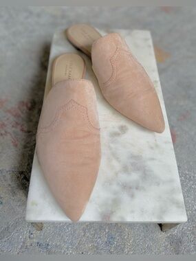 Cole Haan Women’s Rosewater Pink Pointed-Toe Hadley Suede Mules - 8.5B